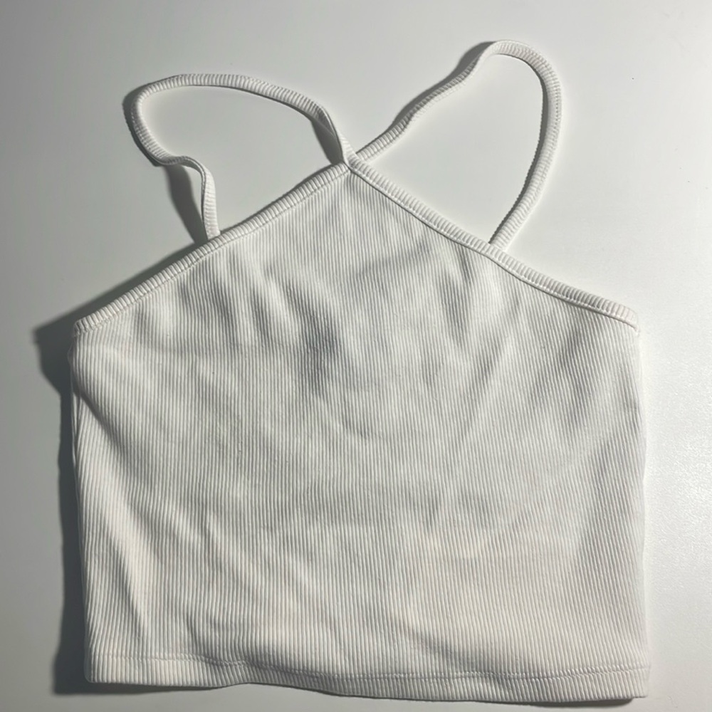 white cross strap tank